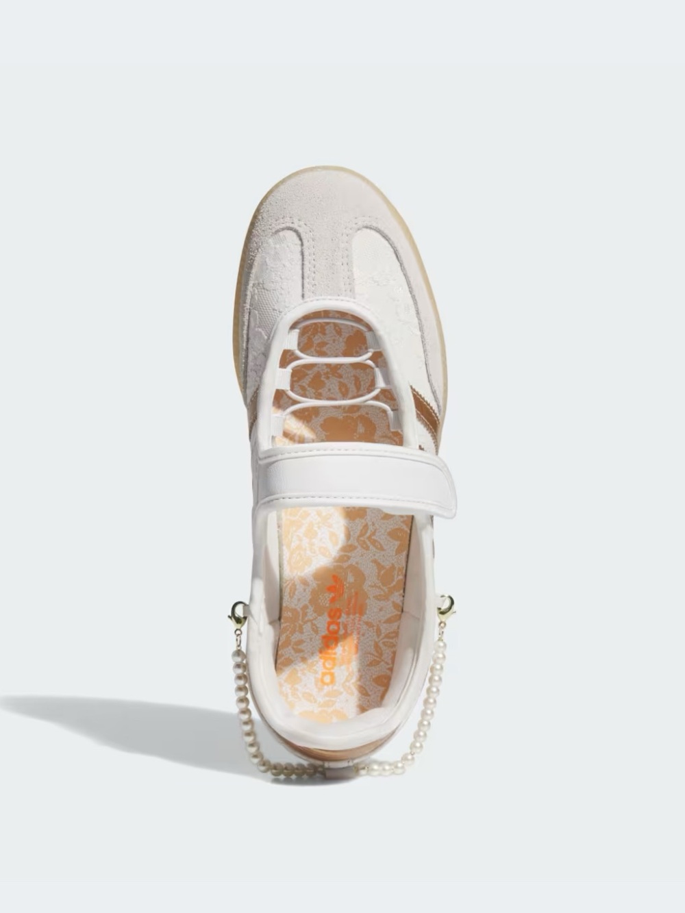 Adidas womens White & Rose Gold Mary Jane Sneaker 6-10 - Picture 2 of 8